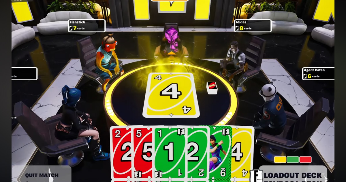 Fortnite: UNO Royale chega como ilha oficial e mistura cartas com Battle Royale