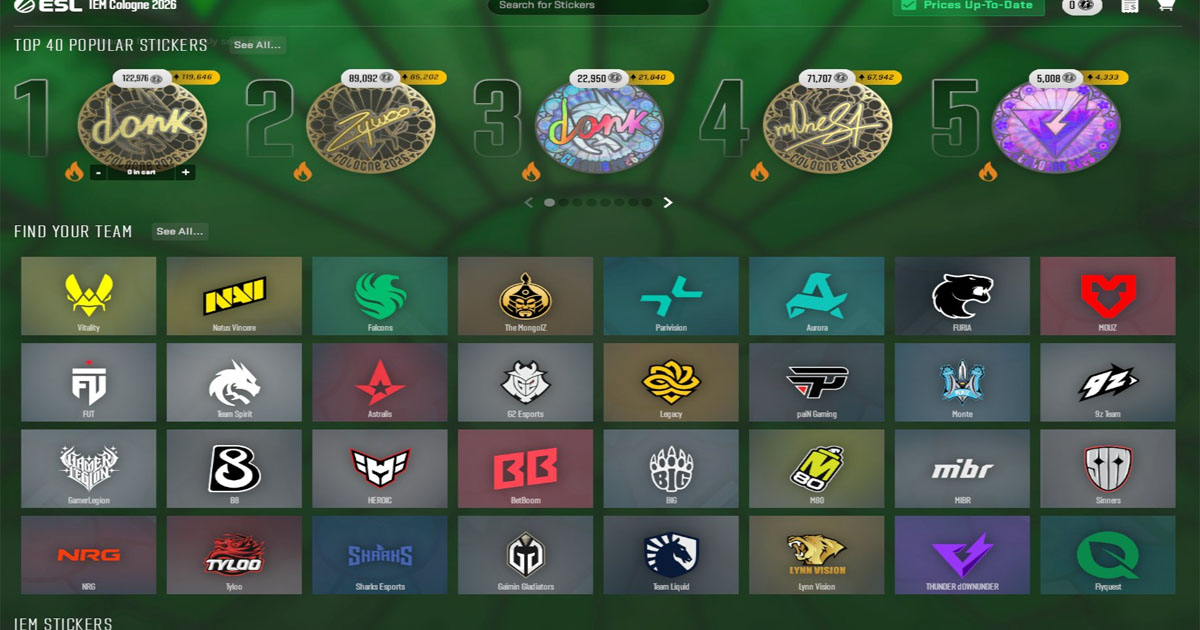 IEM Cologne 2026: Como comprar os novos stickers do Major?