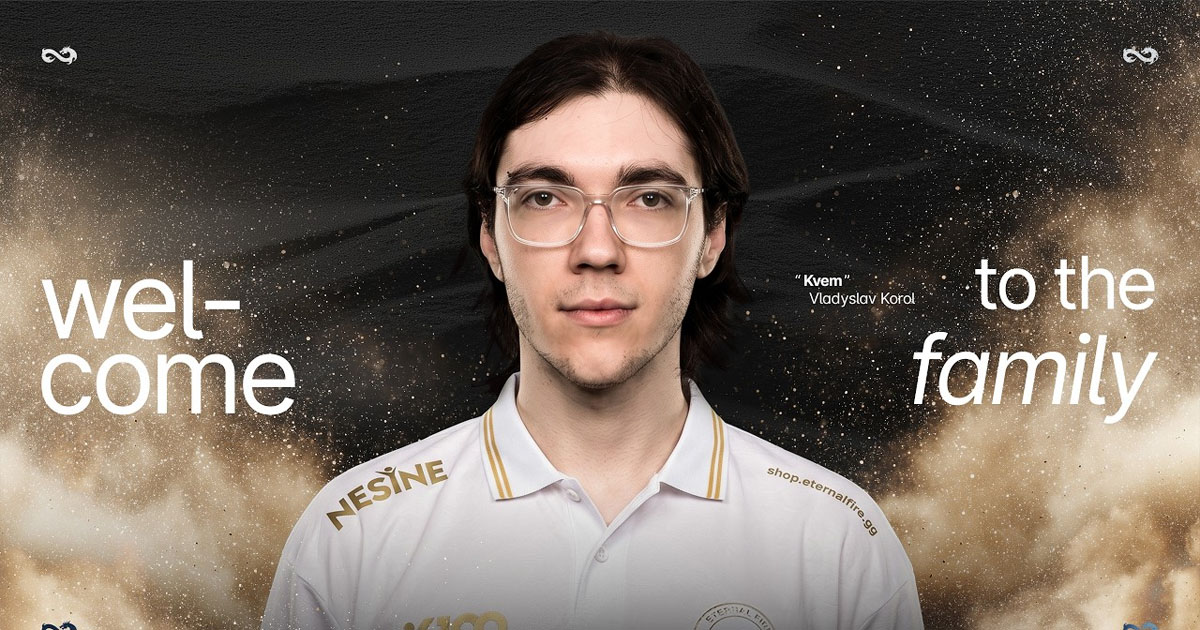 CS2: Eternal Fire anuncia Kvem como reforço para novo elenco