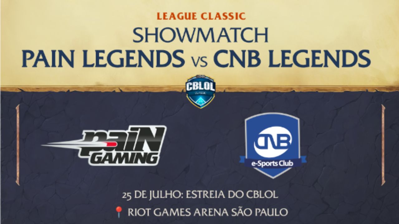 CBLOL 2026: CNB e paiN vão jogar showmatch no LoL Classic