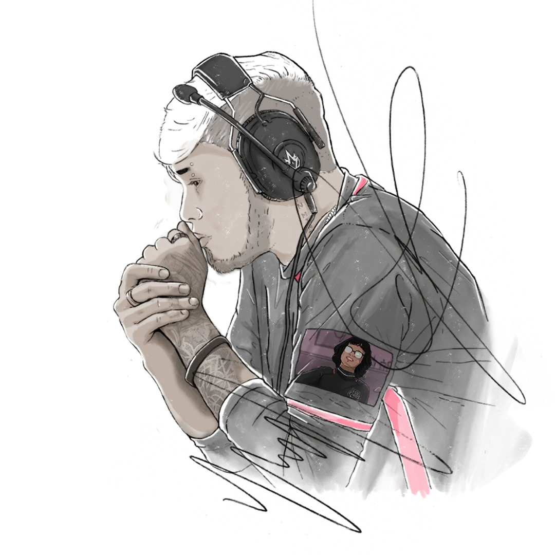 Titan rezando durante homenagem para torcedora